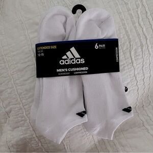 Men’s Adidas white cushioned compression ankle socks